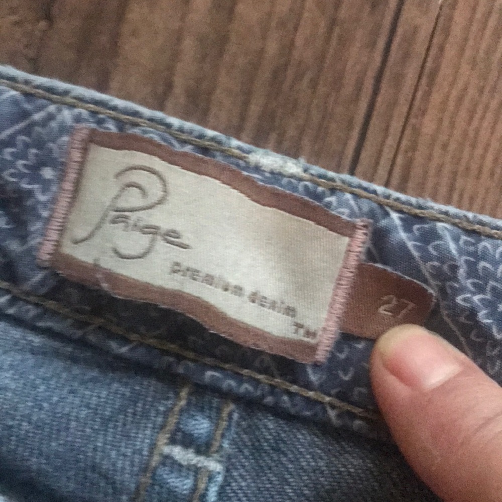 Paige blue height 27 embroidered pocket